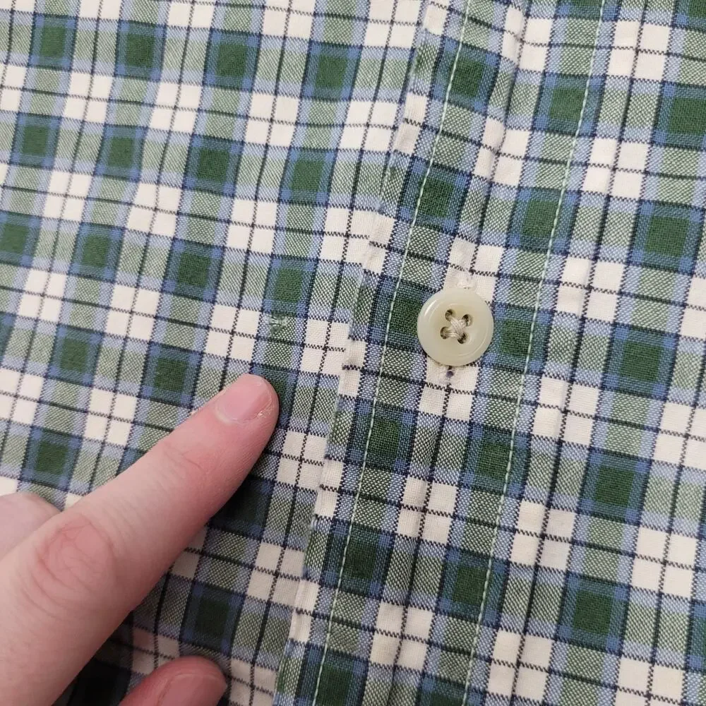 Vintage 90s Abercrombie & Fitch Big Shirt green long sleeve checkered plaid Y2k - Picture 4 of 7